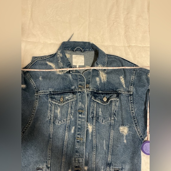 Zara Distressed Blue Denim Jacket - Picture 5 of 8